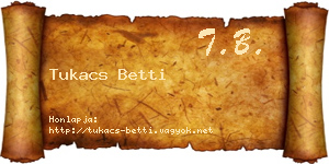 Tukacs Betti névjegykártya